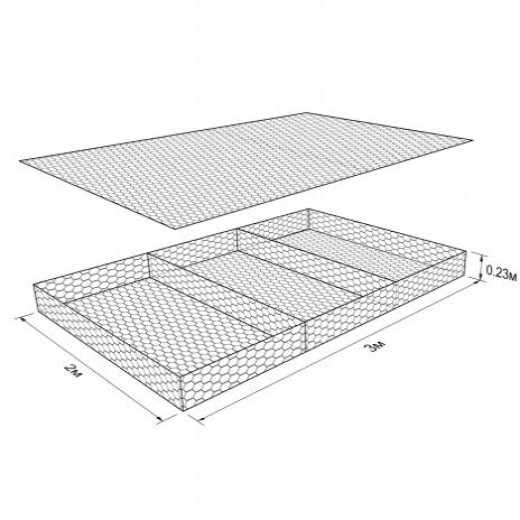 Габион ГСИ-М-3,0х2,0х0,23-С60-2,4-Ц